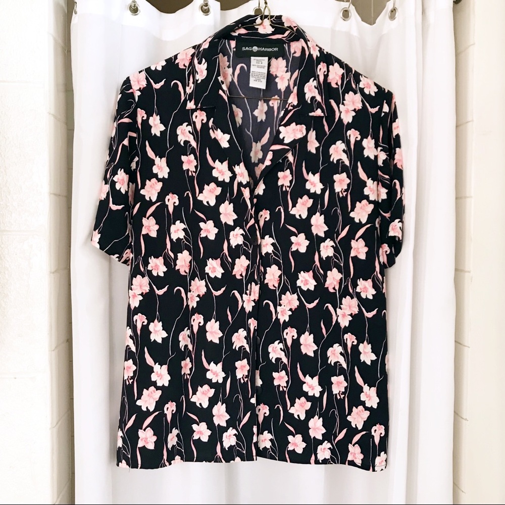 SAG HARBOR | Floral Hawaiian Top | 0126